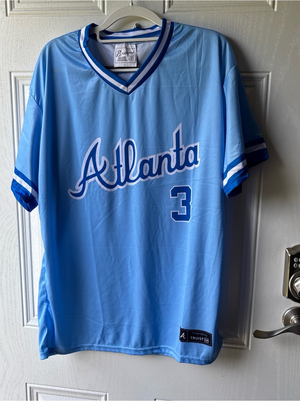 Braves Atlanta #3 Light Blue Men’s Jersey